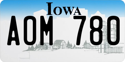 IA license plate AOM780