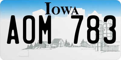 IA license plate AOM783