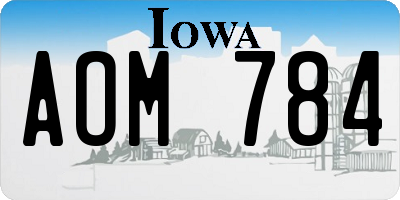 IA license plate AOM784