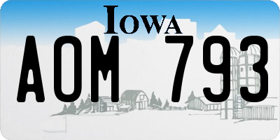 IA license plate AOM793