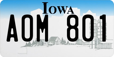 IA license plate AOM801