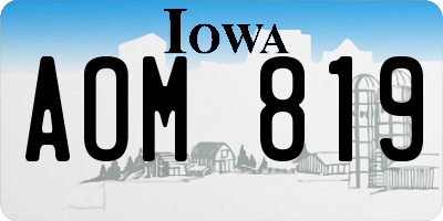 IA license plate AOM819