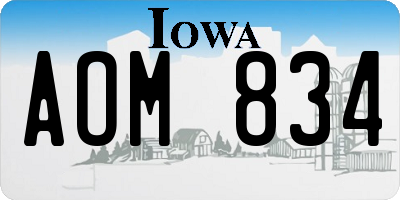 IA license plate AOM834