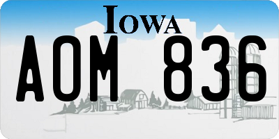 IA license plate AOM836