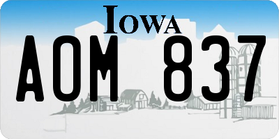 IA license plate AOM837