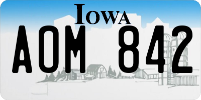 IA license plate AOM842