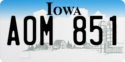 IA license plate AOM851