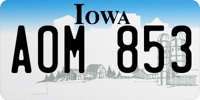 IA license plate AOM853