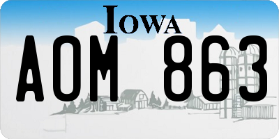 IA license plate AOM863