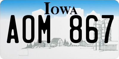 IA license plate AOM867