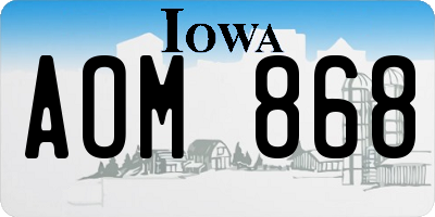 IA license plate AOM868