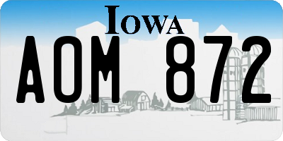 IA license plate AOM872