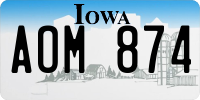 IA license plate AOM874