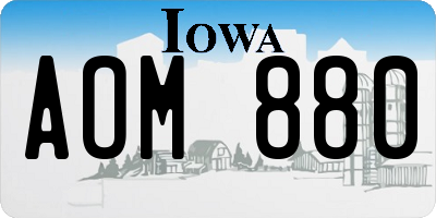IA license plate AOM880