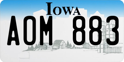 IA license plate AOM883