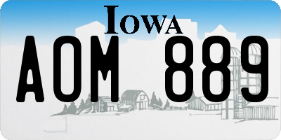 IA license plate AOM889