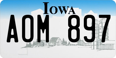 IA license plate AOM897
