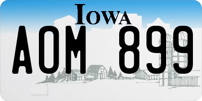 IA license plate AOM899