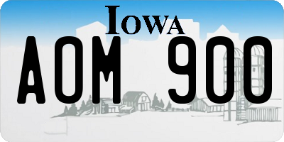 IA license plate AOM900