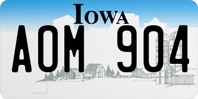 IA license plate AOM904