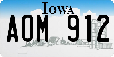 IA license plate AOM912