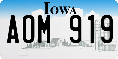 IA license plate AOM919