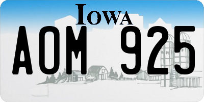 IA license plate AOM925
