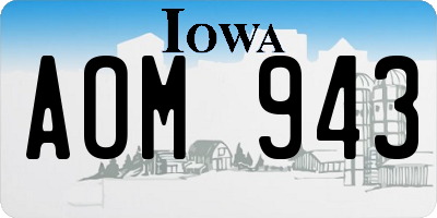 IA license plate AOM943