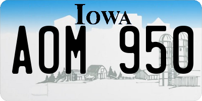 IA license plate AOM950