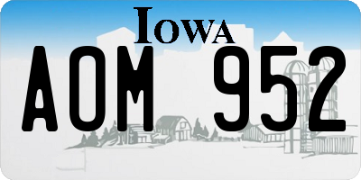 IA license plate AOM952