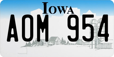 IA license plate AOM954
