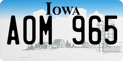 IA license plate AOM965