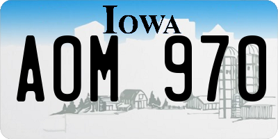 IA license plate AOM970