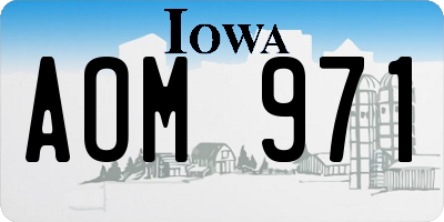 IA license plate AOM971