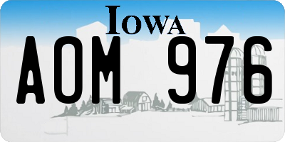 IA license plate AOM976