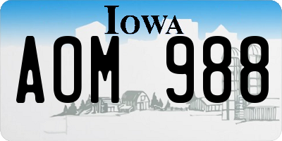 IA license plate AOM988