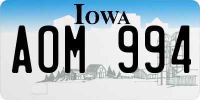 IA license plate AOM994
