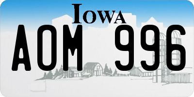 IA license plate AOM996