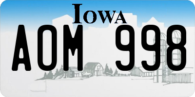 IA license plate AOM998