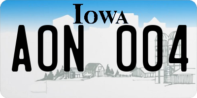 IA license plate AON004