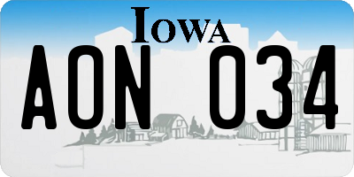IA license plate AON034