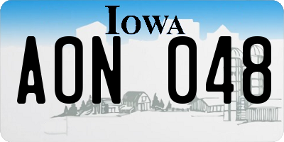 IA license plate AON048