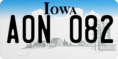IA license plate AON082