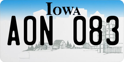 IA license plate AON083