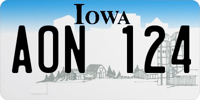 IA license plate AON124