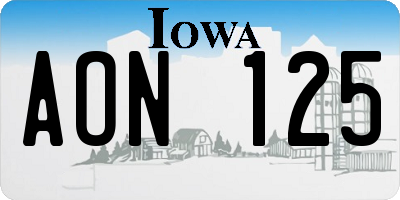 IA license plate AON125