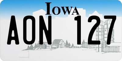 IA license plate AON127