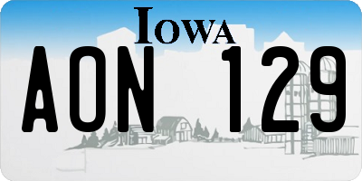 IA license plate AON129