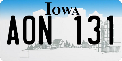 IA license plate AON131