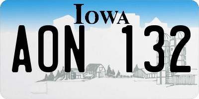 IA license plate AON132